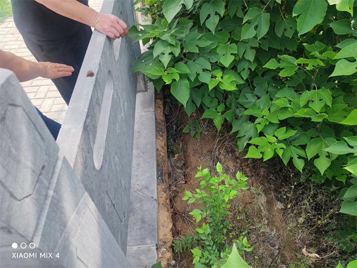  Cracks on the north side of the footpath